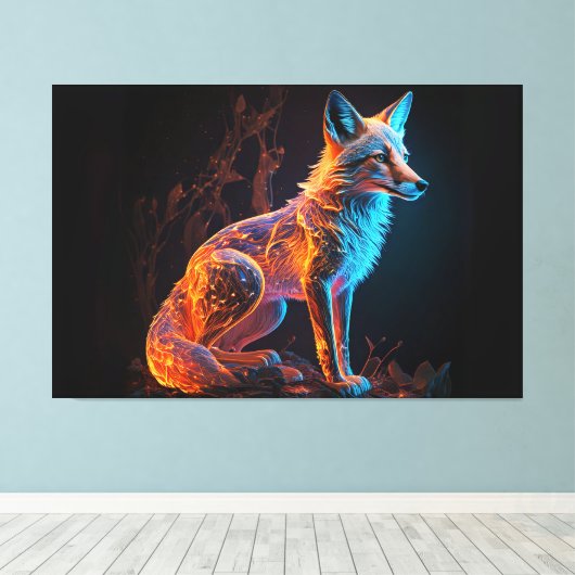 vuurvorstvos canvas afdruk (Insitu (Houten vloer))