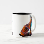 vuurvorstvos tweekleurige koffiemok (Voorkant rechts)