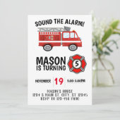 Vuurvrachtwagen Birthday Kaart (Staand voorkant)