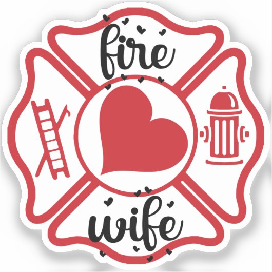 VUURVROUW MET MALTEES KRUIS [17] STICKER (Voorkant)