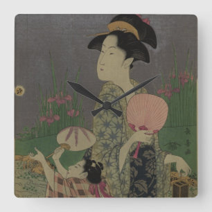 Vuurvuurvliegen, 1793 (geslepen kleur) vierkante klok