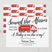 Vuurwagen Voertuig Baby Shower Confetti Uitnodigin