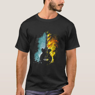 vuurwapen- en watergitaar voor mannelijke jongens t-shirt