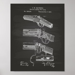 Vuurwapens 1879 Kunstkleding - Chalkboard Poster