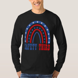 Vuurwapenveiligheid derde vuurwerk, vierde juli t-shirt