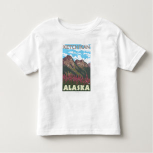 Vuurweed en bergen - Ketchikan, Alaska Kinder Shirts