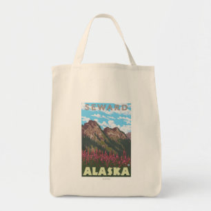 Vuurweed en bergen - Seward, Alaska Tote Bag