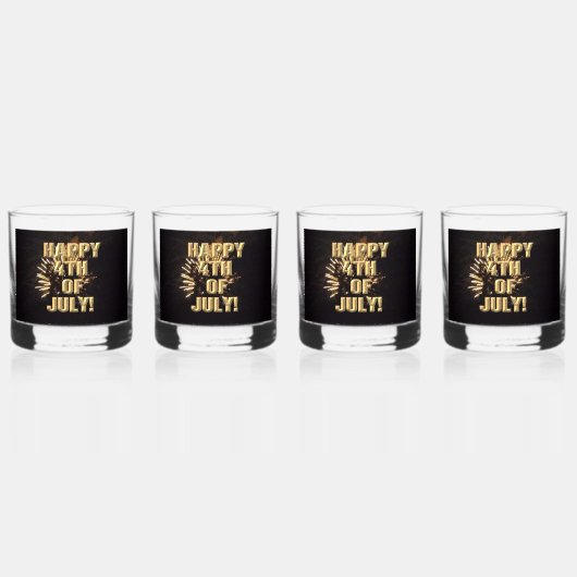 Vuurwerk 10 4 juli rotsen glazen set van 4 (Voorkant)