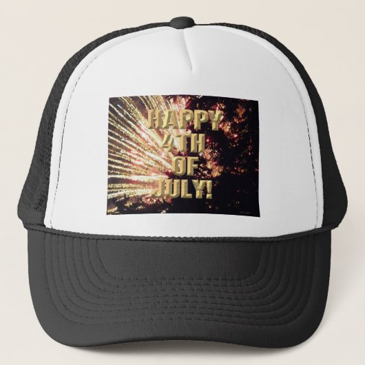 Vuurwerk 11 4th van juli trucker hoed pet (Voorkant)