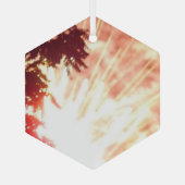 Vuurwerk 12 glas zeshoek kerstbal glas ornament (Achterkant)