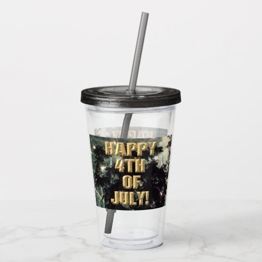 Vuurwerk 13 4 juli acryl tumbler acryl drinkbeker (Achterkant)