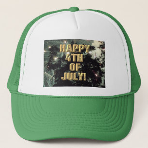 Vuurwerk 13 4 juli groene trucker hoed pet