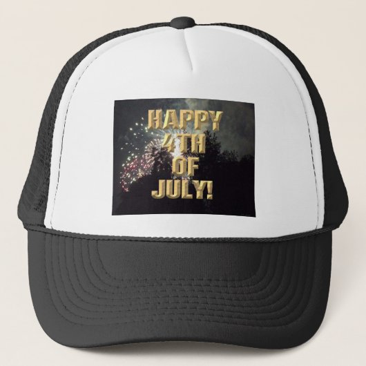 Vuurwerk 18 4th van juli trucker hoed pet (Voorkant)