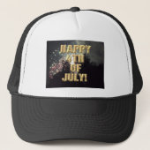 Vuurwerk 18 4th van juli trucker hoed trucker pet (Voorkant)
