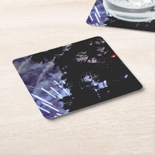 Vuurwerk 1 papieren onderzetters (Schuin)