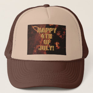 Vuurwerk 20 4th of Juli bruine trucker hoed Trucker Pet