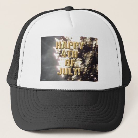 Vuurwerk 2 4th van juli trucker hoed pet (Voorkant)