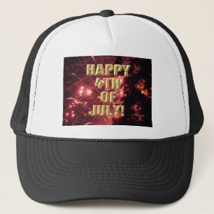 Vuurwerk 3 4th van juli trucker hoed pet