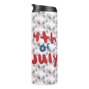 Vuurwerk 4 juli sterren Doodles Thermosbeker