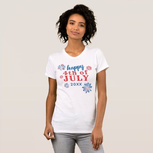 Vuurwerk 4 juli t-shirt (Voorkant volledig)