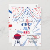 Vuurwerk 4 juli Uitnodiging BBQ (Voorkant / Achterkant)