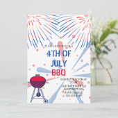 Vuurwerk 4 juli Uitnodiging BBQ (Staand voorkant)