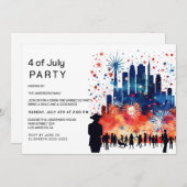 Vuurwerk 4 juli Uitnodigingen (Voorkant / Achterkant)