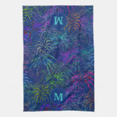 Vuurwerk 4 juli zomerpatroon | Monogrammen Theedoek (Verticaal)