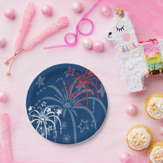 Vuurwerk 4e juli Bord papier (Feest)