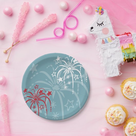 Vuurwerk 4e juli Bord papier (Feest)