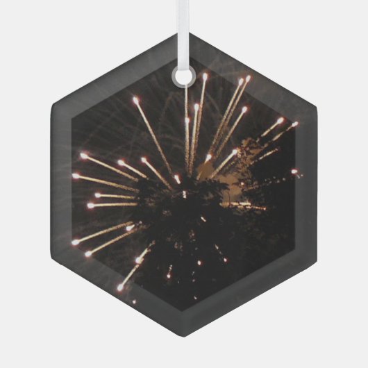 Vuurwerk 5 glas zeshoek ornament (Voorkant)