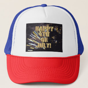 Vuurwerk 6 4 juli rood wit blauw trucker hoed trucker pet