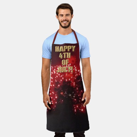 Vuurwerk 7 4 juli chef schort (Gedragen)