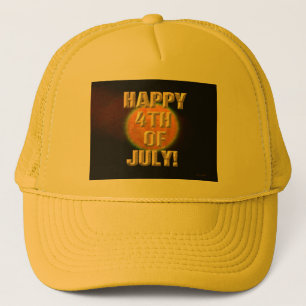 Vuurwerk 9 4th van juli gele trucker hoed pet