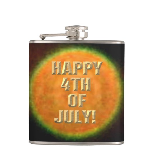 Vuurwerk 9 4th van Juli verpakte kolf Heupfles (Voorkant)