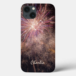 Vuurwerk aangepaste monogram-telefoongevallen iPhone 13 hoesje