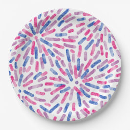 Vuurwerk Abstract Bi Pride Flag Roze Paarse Blauw Papieren Bordje