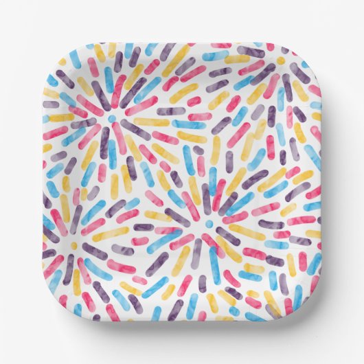 Vuurwerk Abstracte Polyamory Pride Flag Papieren Bordje (Voorkant)