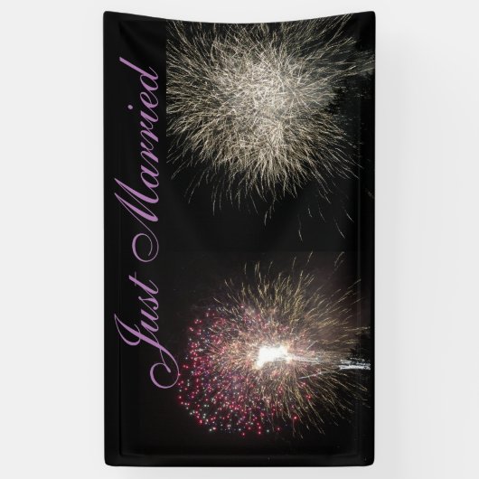 Vuurwerk alleen gehuwde banner (Verticaal)