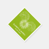 Vuurwerk, Appelgroene Achtergrond, het Monogram Servetten (Hoek)