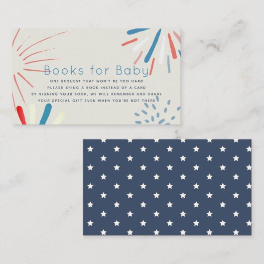 Vuurwerk Baby shower Book Request Informatiekaartje (Voorkant / Achterkant)