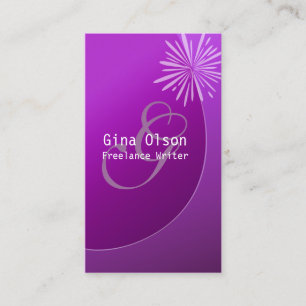 Vuurwerk barst Monogram Paarse Visitekaartjes