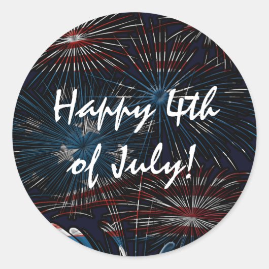 Vuurwerk barst op 4 juli rood wit blauw Sticker (Voorkant)