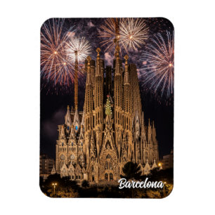 Vuurwerk bij Barcelona La Sagrada Família Spanje Magneet