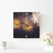 Vuurwerk bij feestvieren vierkante klok (Huis)