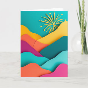 Vuurwerk boven bergtoppen kaart