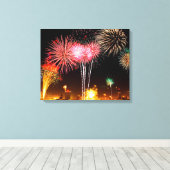 Vuurwerk Canvas Afdruk (Insitu (Houten vloer))