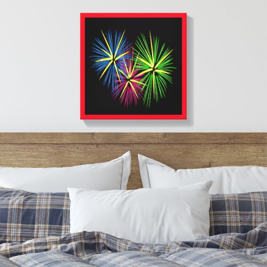 VUURWERK CANVAS AFDRUK (Insitu (Slaapkamer))