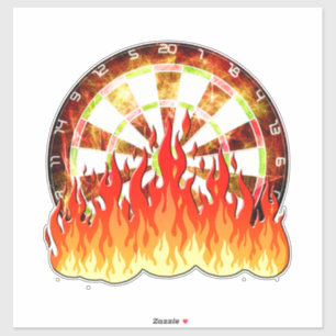 Vuurwerk Dartbord Vlammen Kunst Sticker