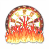 Vuurwerk Dartbord Vlammen Kunst Sticker (Voorkant)